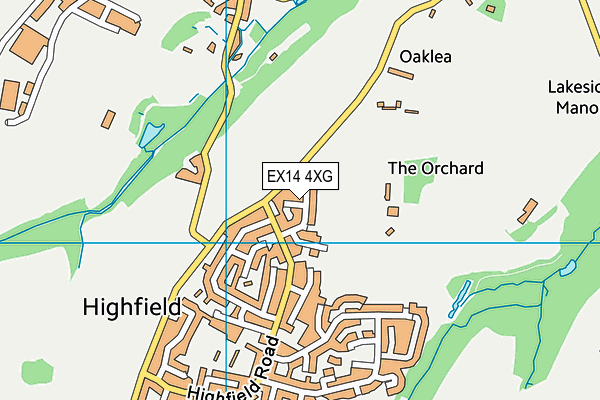 EX14 4XG map - OS VectorMap District (Ordnance Survey)