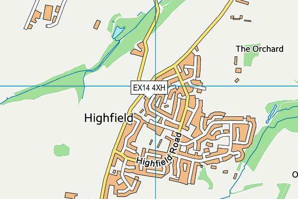 EX14 4XH map - OS VectorMap District (Ordnance Survey)