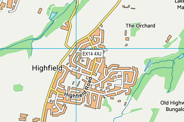 EX14 4XJ map - OS VectorMap District (Ordnance Survey)