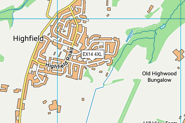 EX14 4XL map - OS VectorMap District (Ordnance Survey)