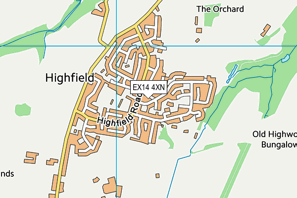 EX14 4XN map - OS VectorMap District (Ordnance Survey)