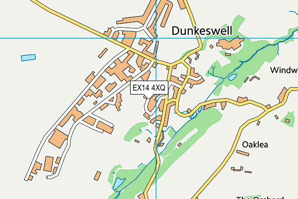 EX14 4XQ map - OS VectorMap District (Ordnance Survey)