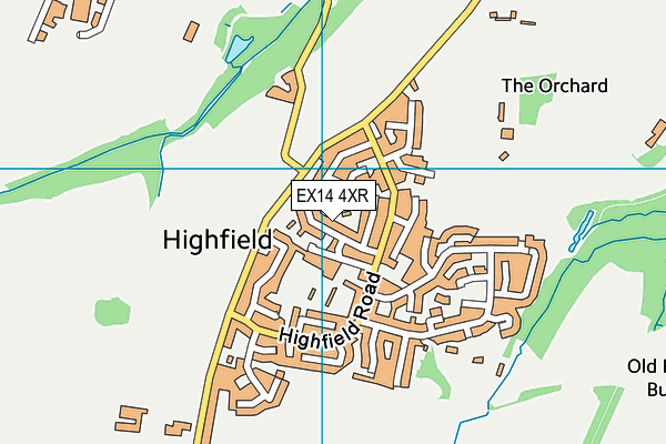 EX14 4XR map - OS VectorMap District (Ordnance Survey)