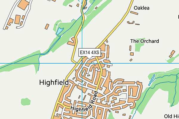 EX14 4XS map - OS VectorMap District (Ordnance Survey)