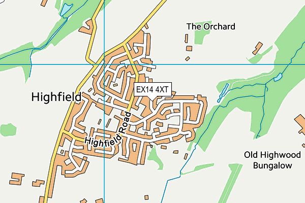 EX14 4XT map - OS VectorMap District (Ordnance Survey)