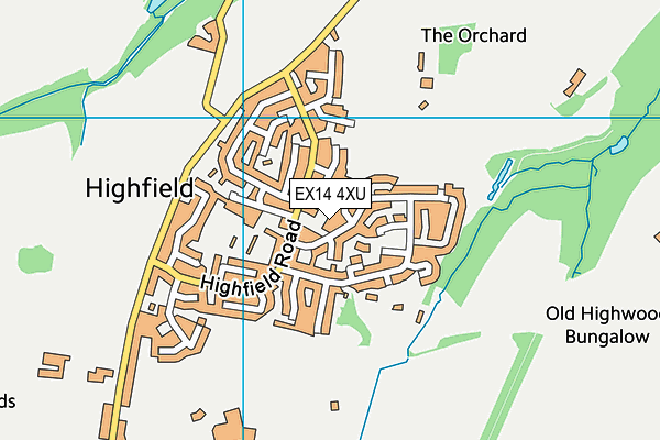 EX14 4XU map - OS VectorMap District (Ordnance Survey)