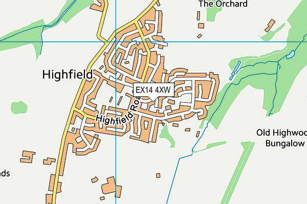 EX14 4XW map - OS VectorMap District (Ordnance Survey)