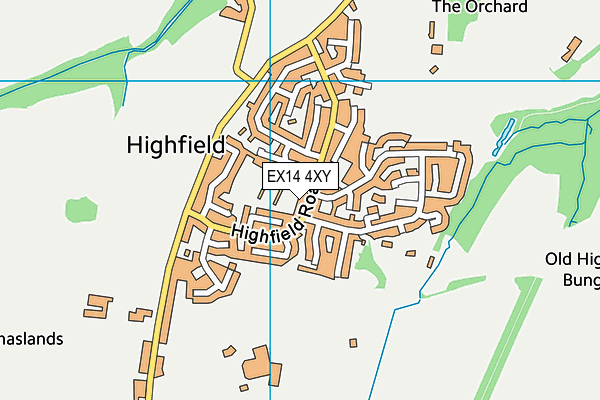 EX14 4XY map - OS VectorMap District (Ordnance Survey)