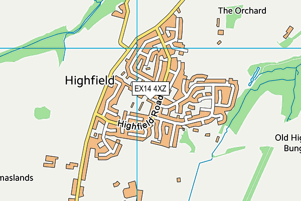 EX14 4XZ map - OS VectorMap District (Ordnance Survey)