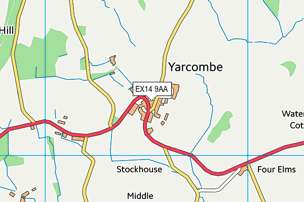 EX14 9AA map - OS VectorMap District (Ordnance Survey)