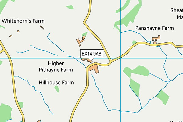 EX14 9AB map - OS VectorMap District (Ordnance Survey)