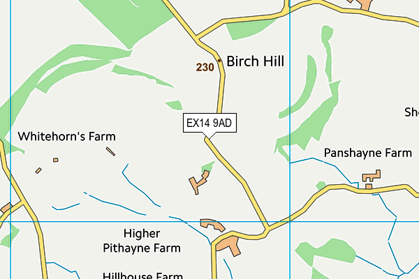 EX14 9AD map - OS VectorMap District (Ordnance Survey)