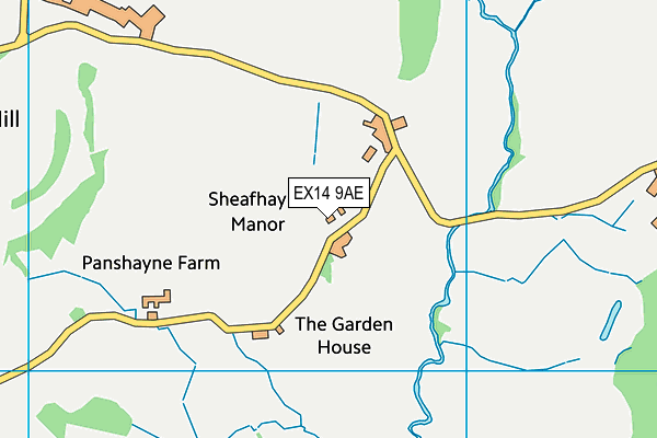 EX14 9AE map - OS VectorMap District (Ordnance Survey)