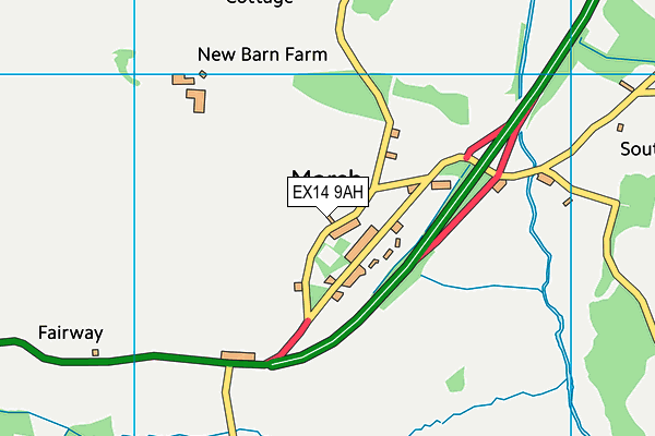 EX14 9AH map - OS VectorMap District (Ordnance Survey)