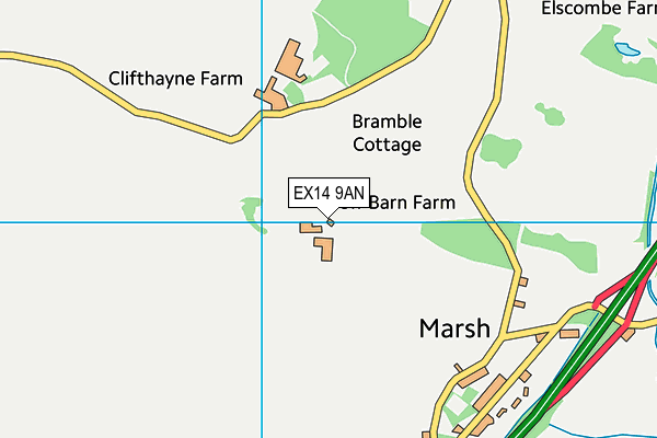 EX14 9AN map - OS VectorMap District (Ordnance Survey)