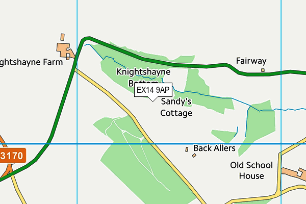 EX14 9AP map - OS VectorMap District (Ordnance Survey)