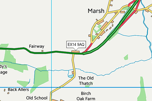 EX14 9AQ map - OS VectorMap District (Ordnance Survey)