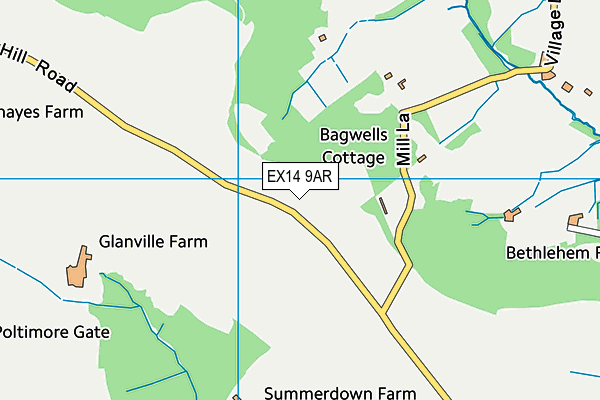 EX14 9AR map - OS VectorMap District (Ordnance Survey)