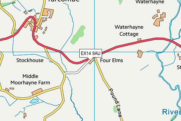 EX14 9AU map - OS VectorMap District (Ordnance Survey)