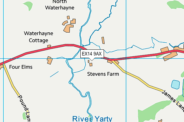 EX14 9AX map - OS VectorMap District (Ordnance Survey)