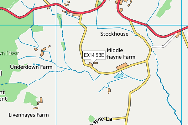 EX14 9BE map - OS VectorMap District (Ordnance Survey)