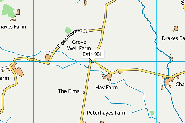 EX14 9BH map - OS VectorMap District (Ordnance Survey)