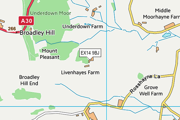 EX14 9BJ map - OS VectorMap District (Ordnance Survey)