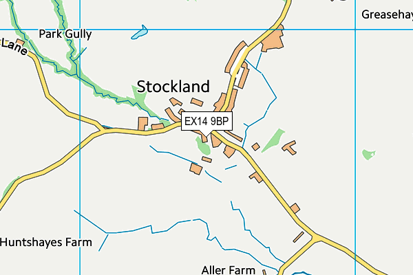 EX14 9BP map - OS VectorMap District (Ordnance Survey)