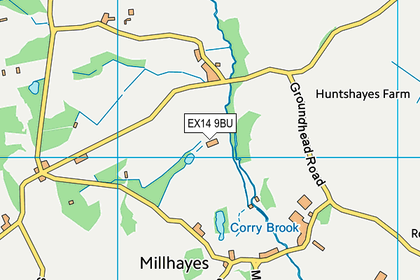 EX14 9BU map - OS VectorMap District (Ordnance Survey)