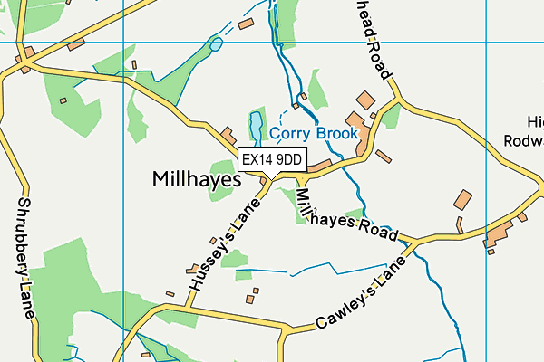 EX14 9DD map - OS VectorMap District (Ordnance Survey)