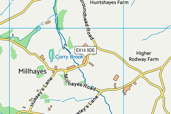 EX14 9DE map - OS VectorMap District (Ordnance Survey)