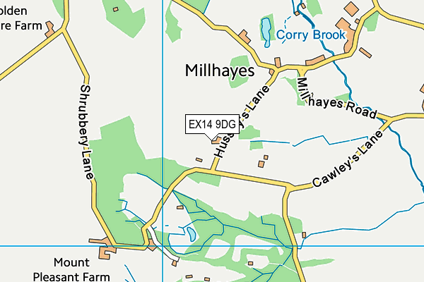 EX14 9DG map - OS VectorMap District (Ordnance Survey)