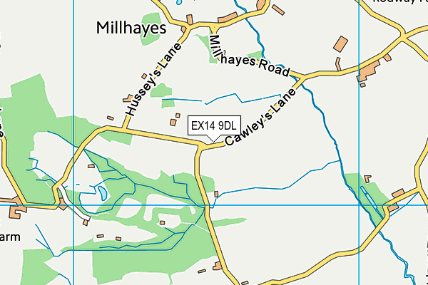 EX14 9DL map - OS VectorMap District (Ordnance Survey)