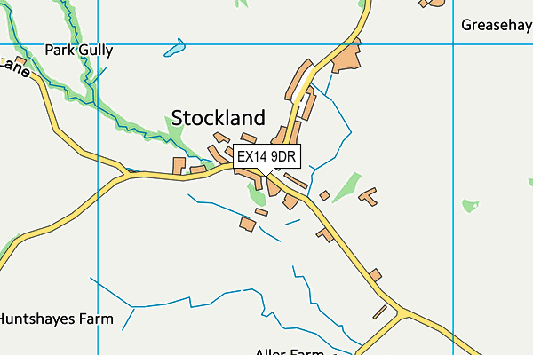 EX14 9DR map - OS VectorMap District (Ordnance Survey)