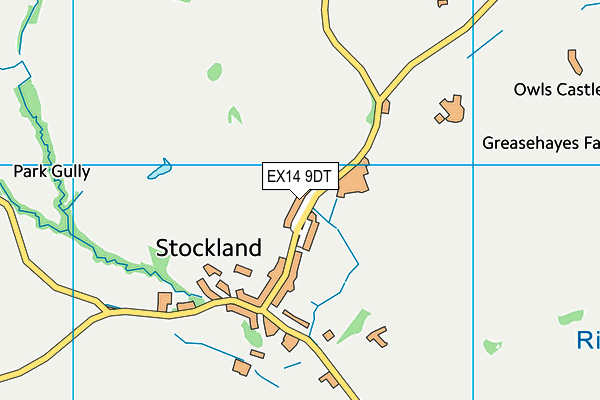 EX14 9DT map - OS VectorMap District (Ordnance Survey)