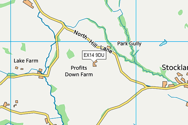 EX14 9DU map - OS VectorMap District (Ordnance Survey)