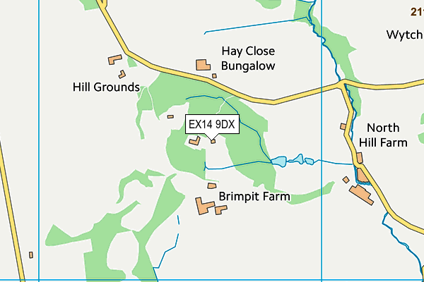 EX14 9DX map - OS VectorMap District (Ordnance Survey)