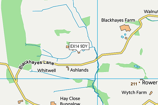 EX14 9DY map - OS VectorMap District (Ordnance Survey)