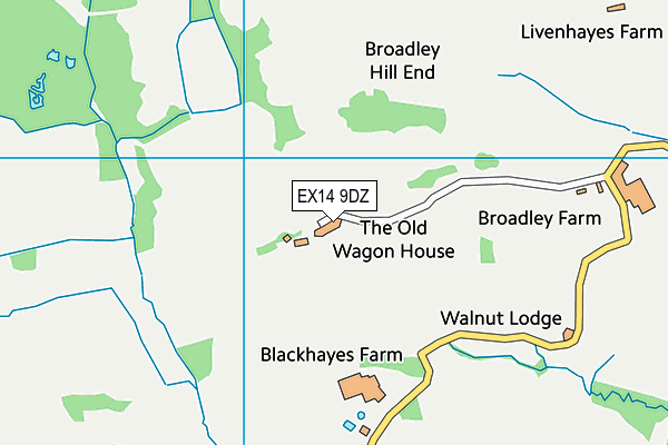 EX14 9DZ map - OS VectorMap District (Ordnance Survey)