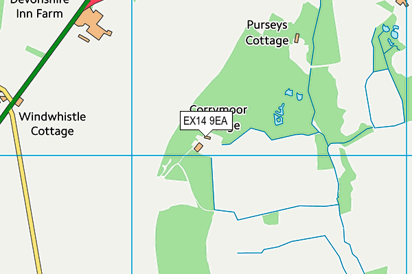 EX14 9EA map - OS VectorMap District (Ordnance Survey)