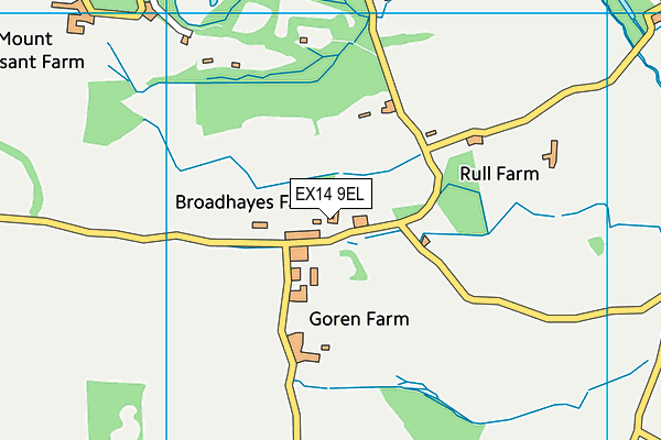 EX14 9EL map - OS VectorMap District (Ordnance Survey)