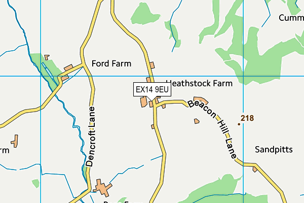 EX14 9EU map - OS VectorMap District (Ordnance Survey)