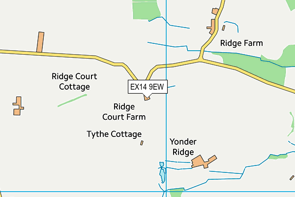 EX14 9EW map - OS VectorMap District (Ordnance Survey)