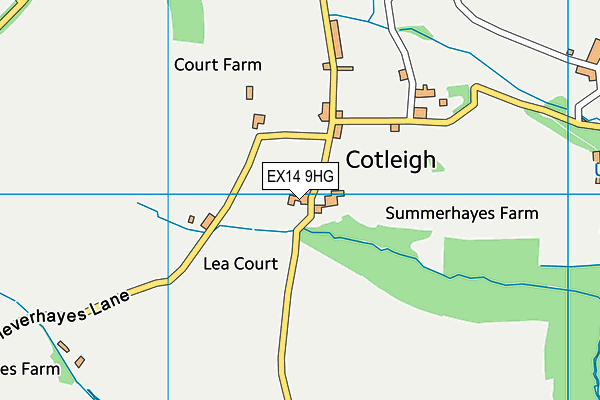 EX14 9HG map - OS VectorMap District (Ordnance Survey)