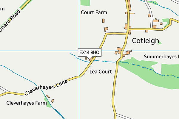 EX14 9HQ map - OS VectorMap District (Ordnance Survey)