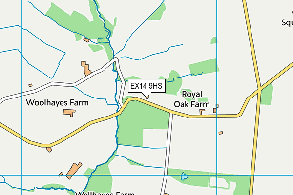 EX14 9HS map - OS VectorMap District (Ordnance Survey)