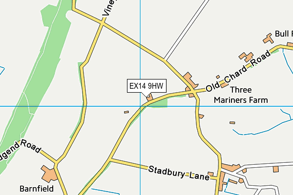 EX14 9HW map - OS VectorMap District (Ordnance Survey)