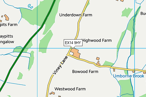 EX14 9HY map - OS VectorMap District (Ordnance Survey)