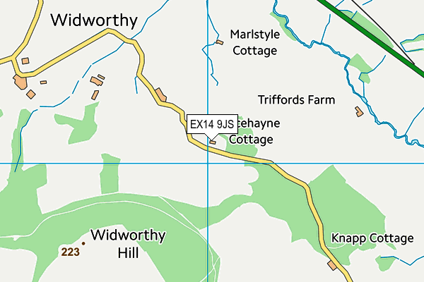 EX14 9JS map - OS VectorMap District (Ordnance Survey)