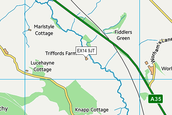 EX14 9JT map - OS VectorMap District (Ordnance Survey)